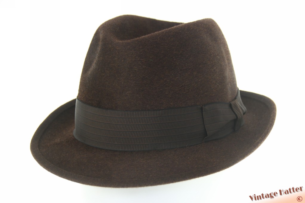 帽子 tento draw coad hat dark brown VintageHatter.com | h-8028-57-16 Fedora Chapeau Mossant dark